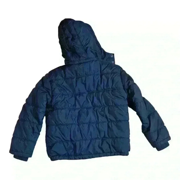 Tommy Hilfiger Kid's Blue Flannel Lined Puffer Jacket Removable Hood Size 7 XL - Picture 2 of 8
